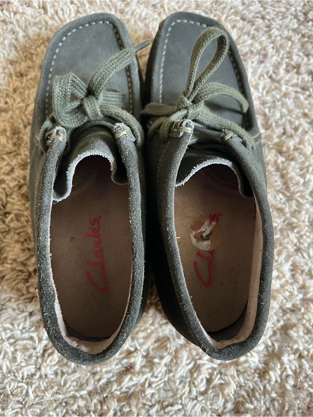 Clarks olive suede